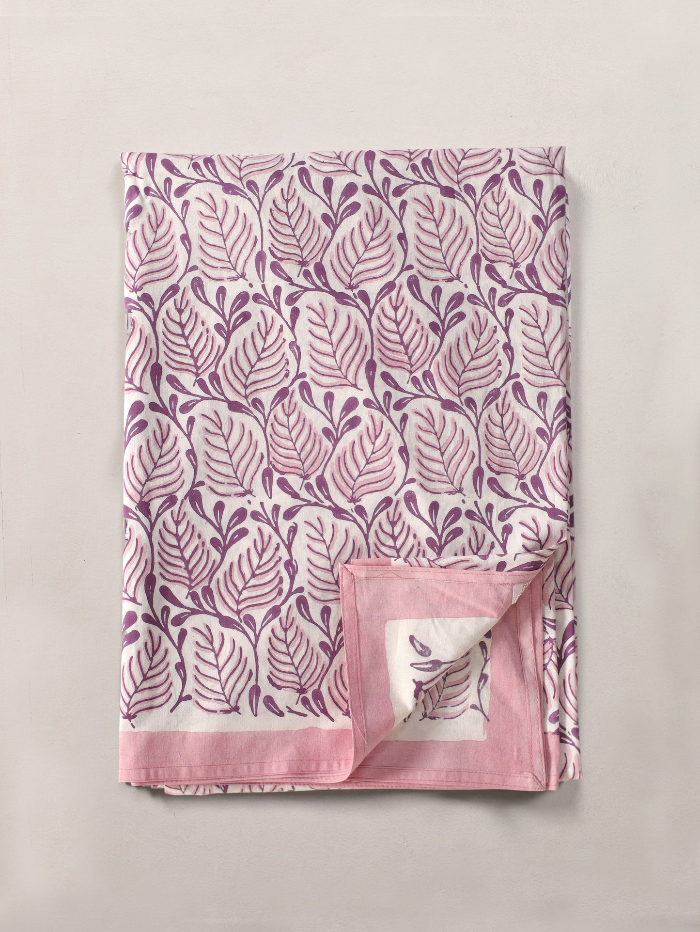 Lilac and pink 2 colour matching motif dining table cover