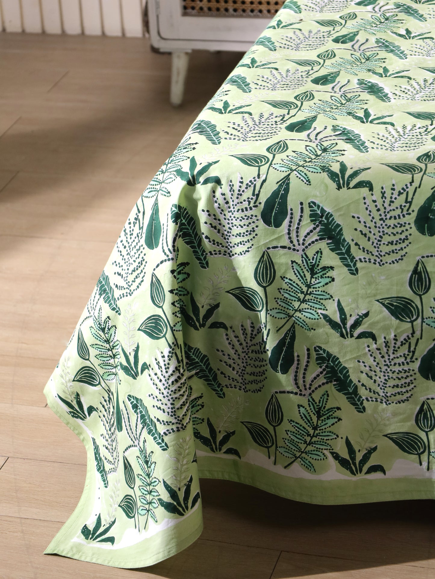Green and grey forest garden bedsheet set