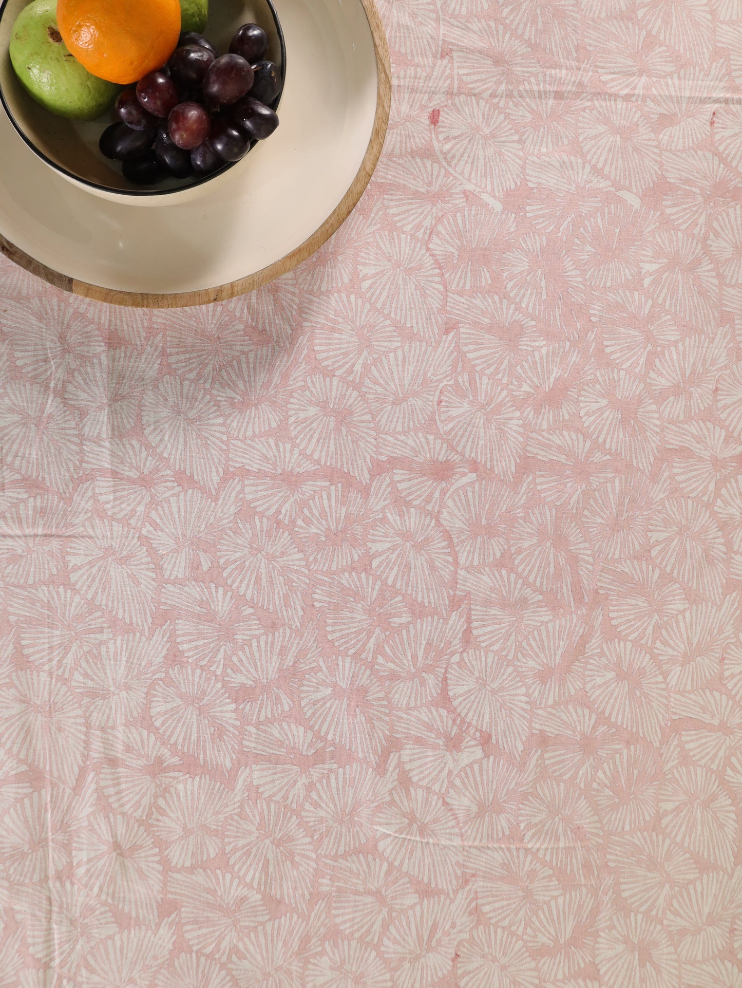 Peach small lines dining table cover
