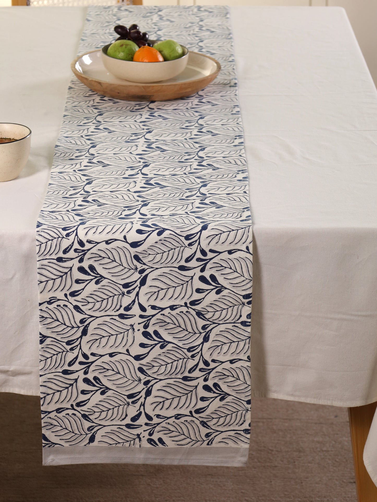 Navy and grey 2 colour matching motif table runner