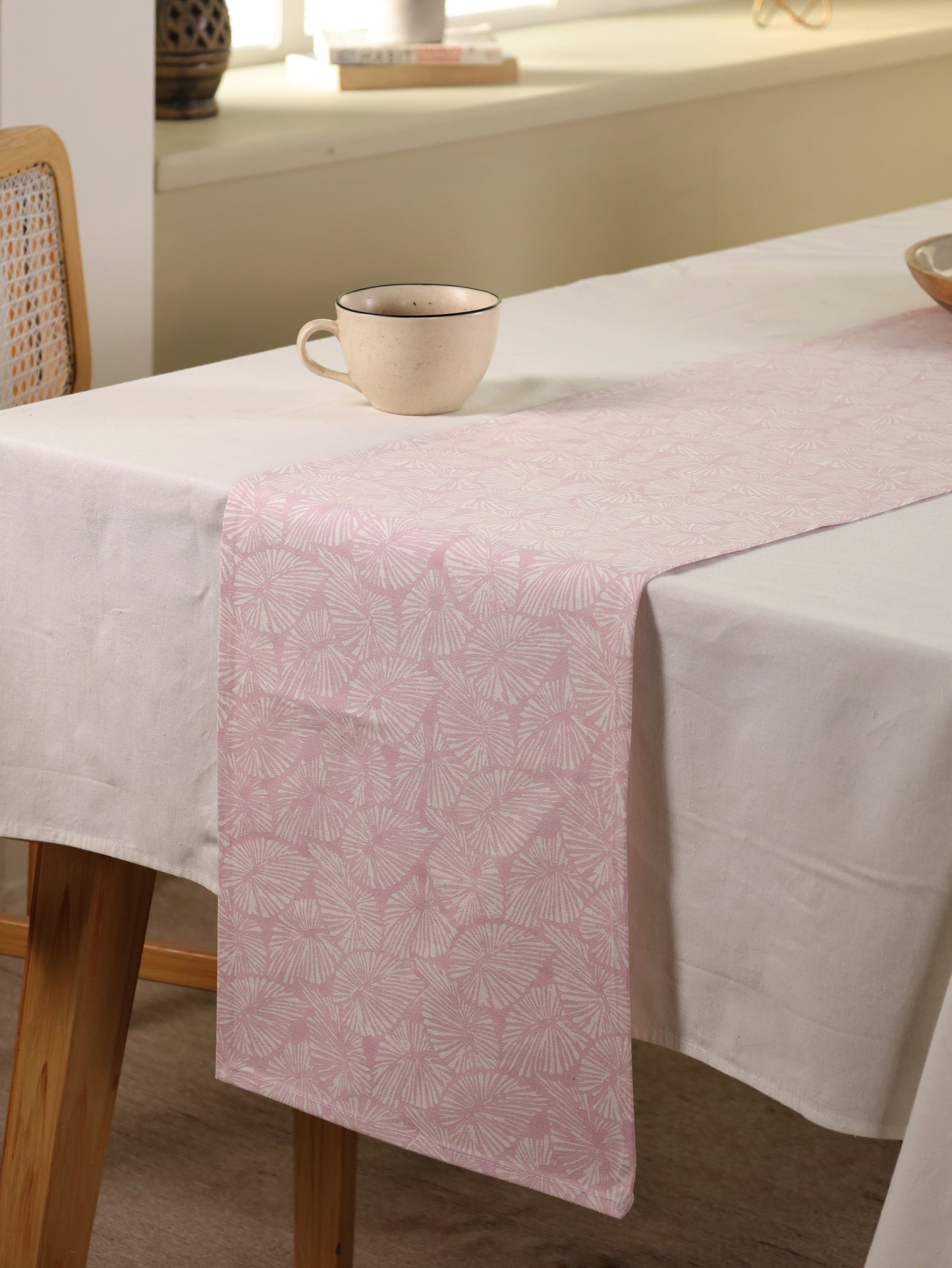 Peach small lines table runner