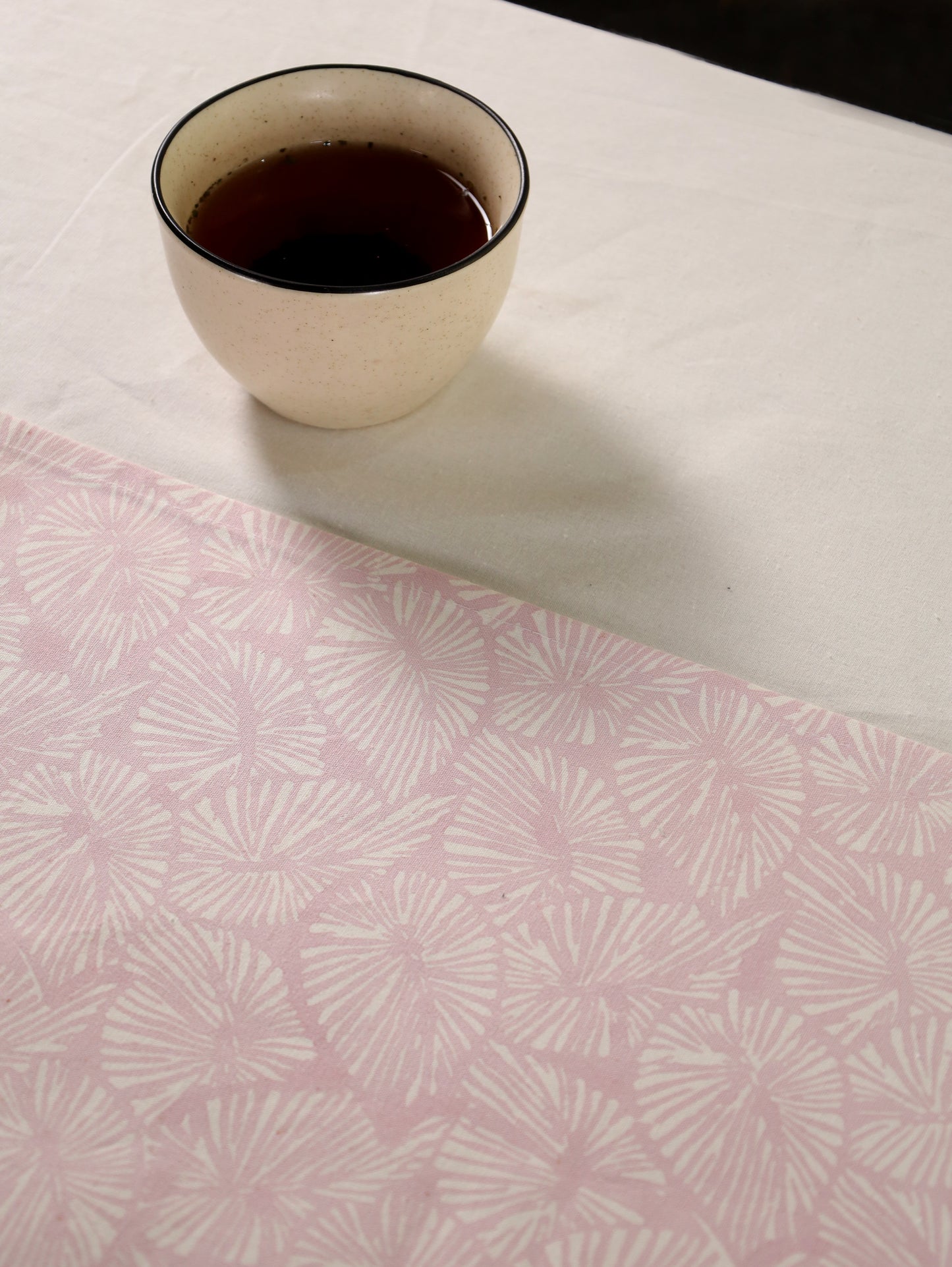 Peach small lines table runner