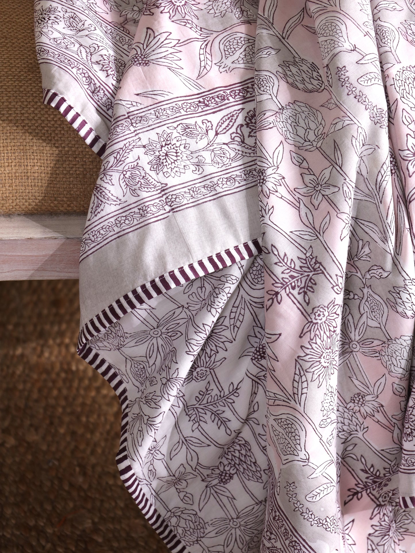 Pink and grey gadh jaal mulmul dohar