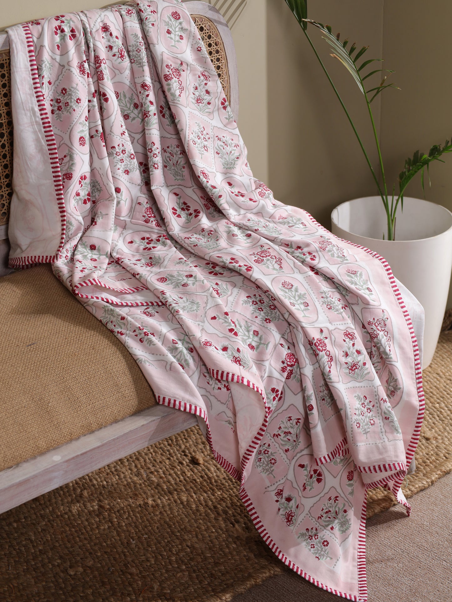 Magenta and green motif tiles mulmul dohar