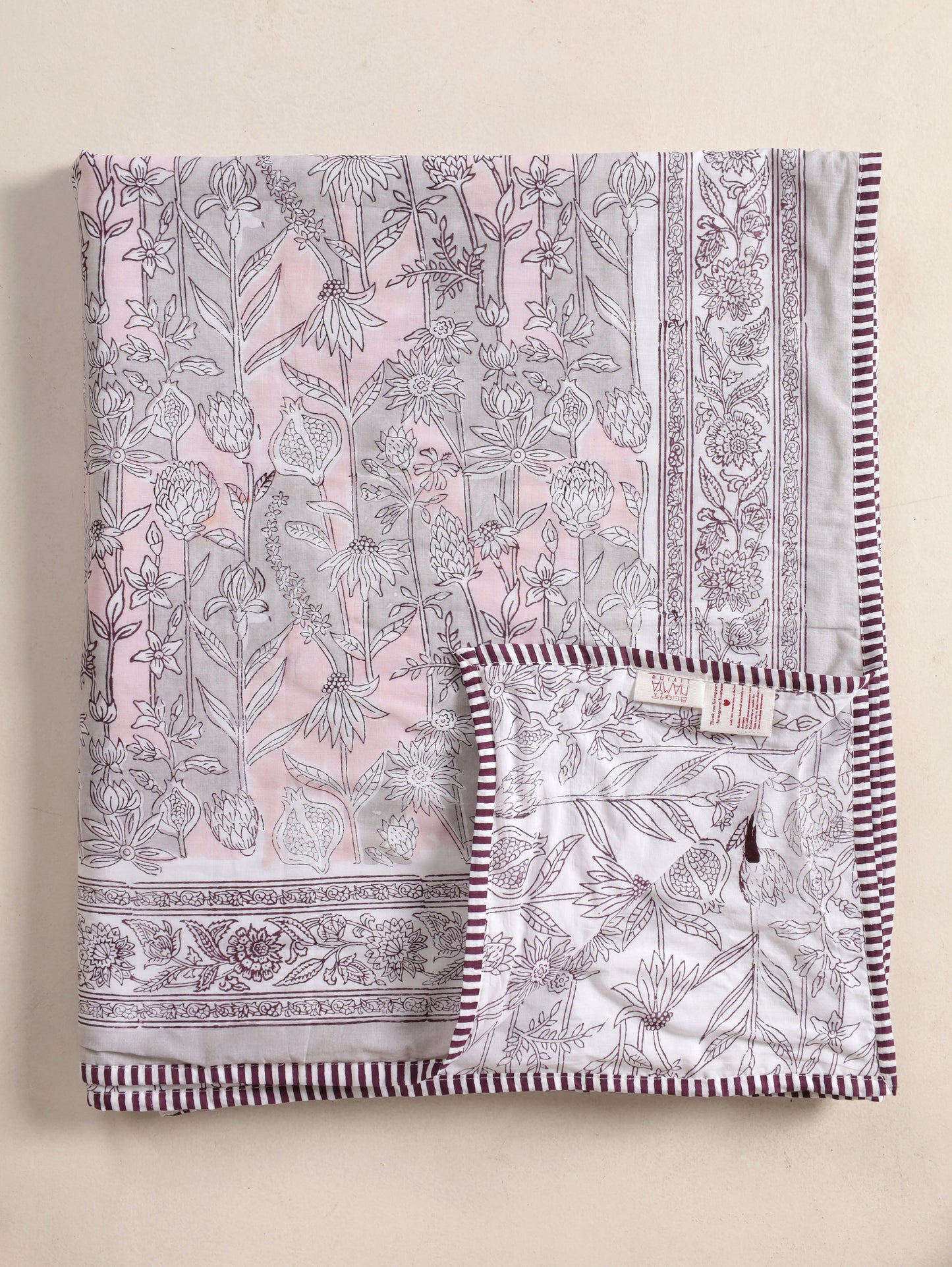 Pink and grey gadh jaal mulmul dohar