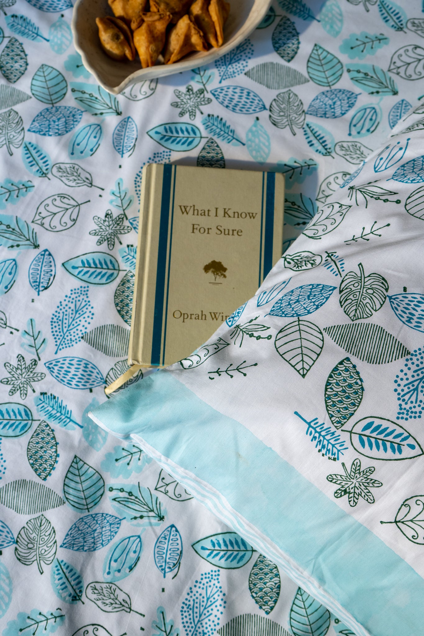 Green and blue forest abstract bedsheet set