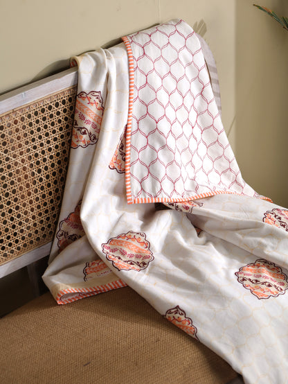 Maroon and magenta heera jaal motif mulmul dohar