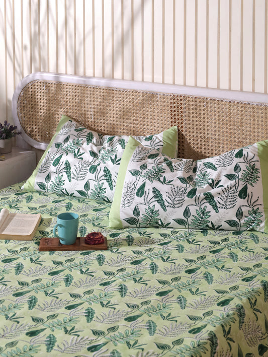 Green and grey forest garden bedsheet set