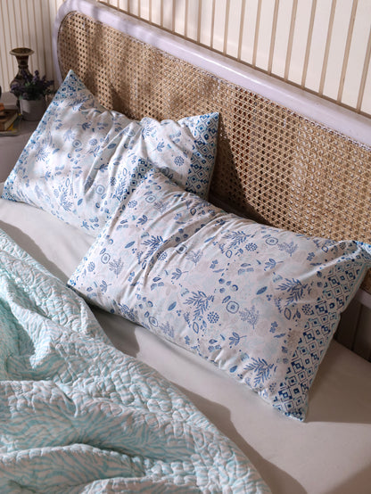 Shades of blue teen anaar mulmul quilt (abstract jaal)