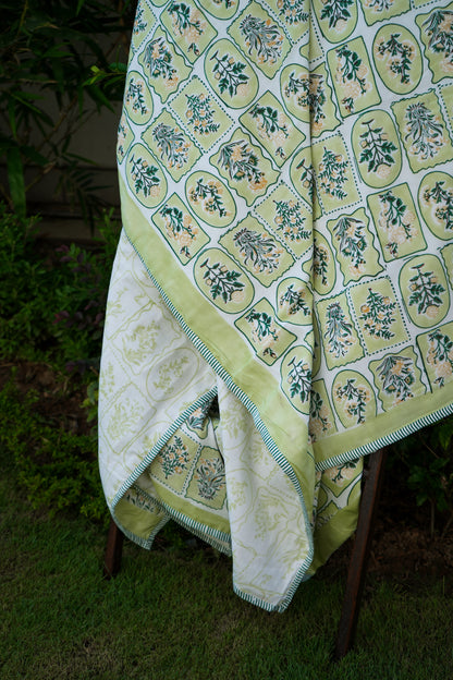 Green and yellow motif tiles mulmul dohar