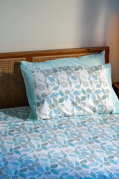 Green and blue forest abstract bedsheet set