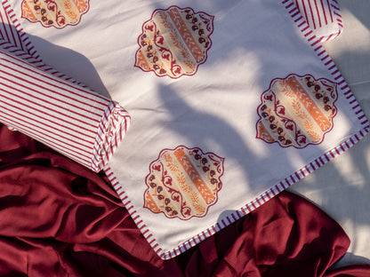 Magenta orange heera jaal table/tray mat