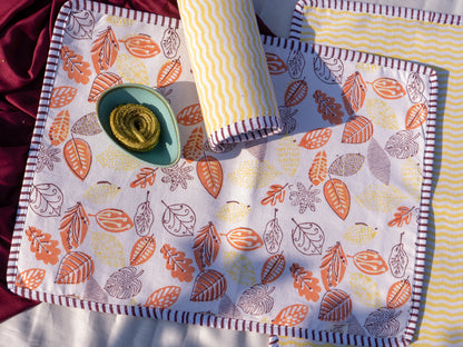 Orange yellow maroon forest abstract table/tray mat
