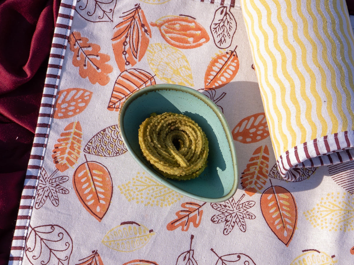 Orange yellow maroon forest abstract table/tray mat