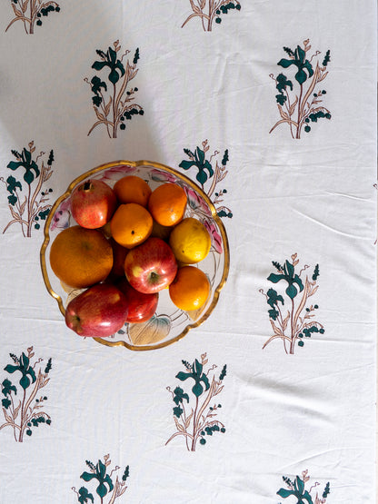 Green yellow ek phool table cover