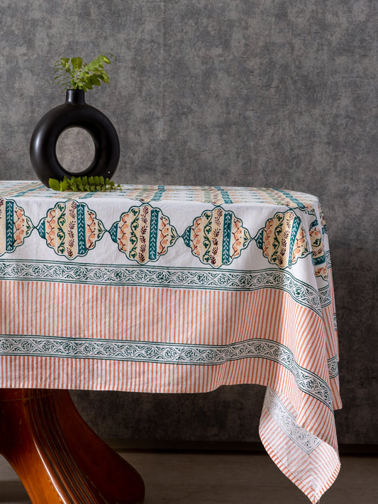 Green blue heera jaal table cover