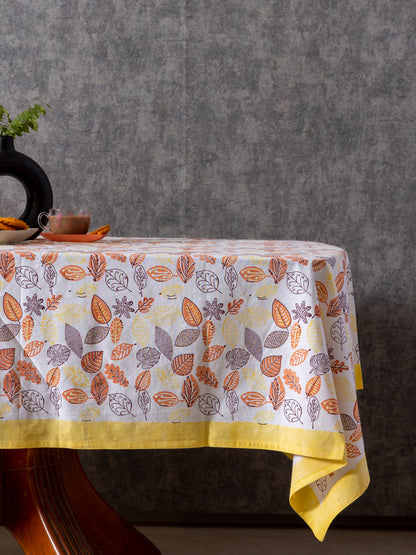 Orange yellow maroon forest abstract table cover